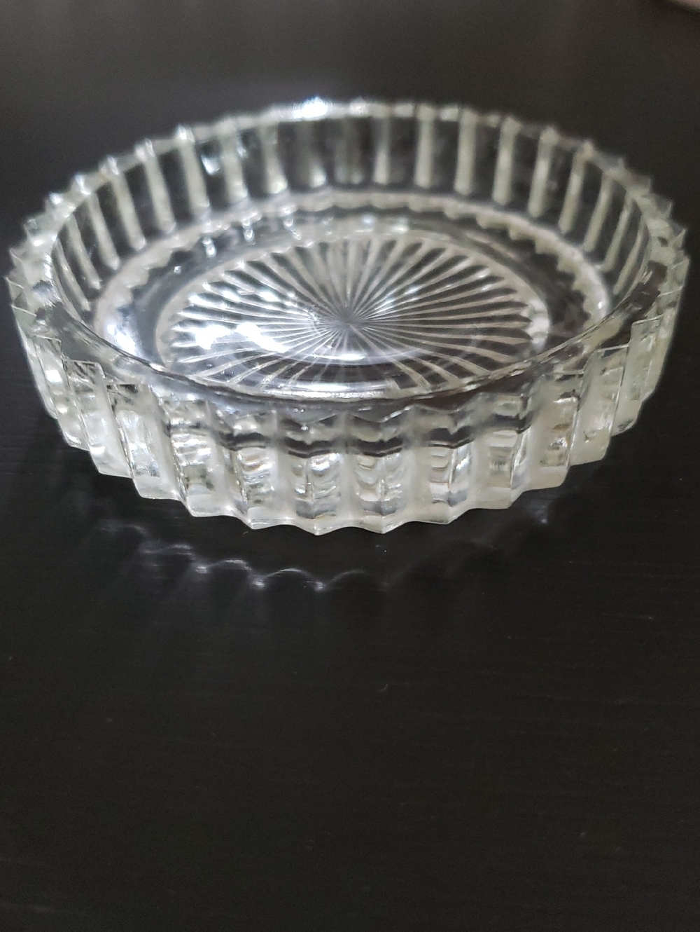 Clear Glass   Ashtray Trinket Dish  Vintage